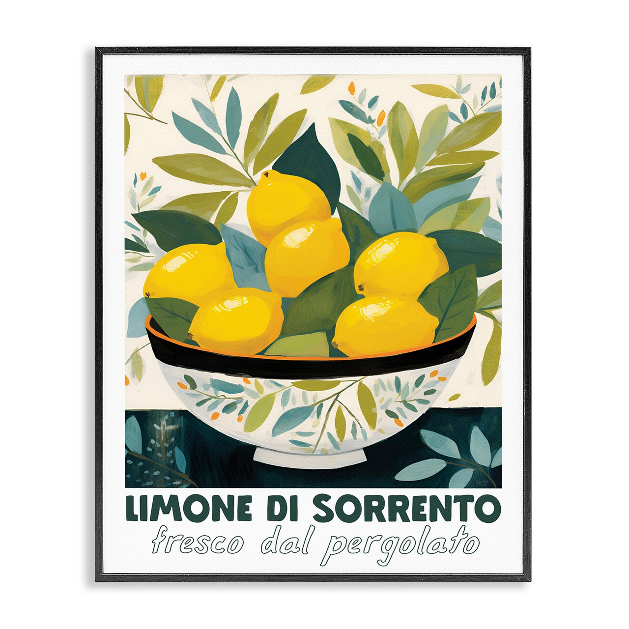 Stupell Industries Charming Bowl of Lemons Framed Giclee Design by Lux + Me Designs